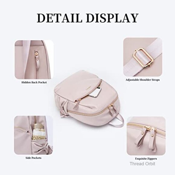 Mini Nylon Laptop Backpack Purse Daypack Water Resistant Travel Bag